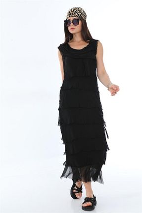 لباس مشکی زنانه بافتنی Bohem Stil - کد 334830080