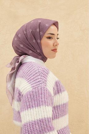 روسری بنفش 90 x 90 Silk Home - کد 810045421