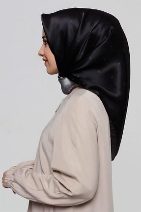 روسری مشکی کرپ ساتن ابریشم Armine - کد 813070659