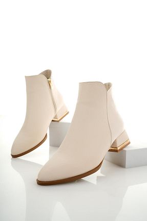 بوت / نیم بوت بژ زنانه چرم مصنوعی Muggo - کد 857364074