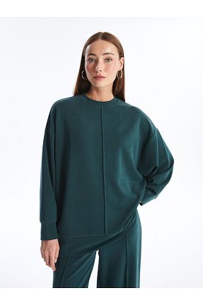 سوئیشرت سبز زنانه ساده Dexia - کد 838696299