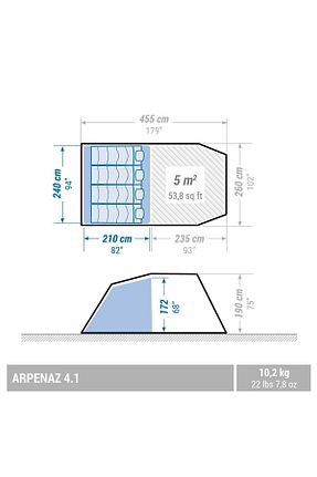 چادر آبی 4 Kişilik ve üstü Decathlon - کد 731654424