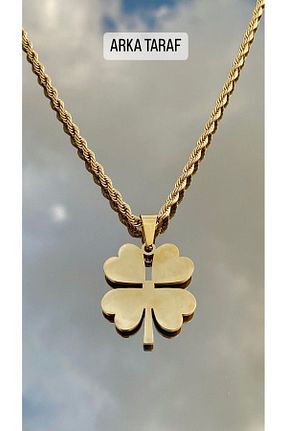 گردنبند استیل ( فولاد ) طلائی زنانه استیل ضد زنگ ay tasarım51 - کد 812787065