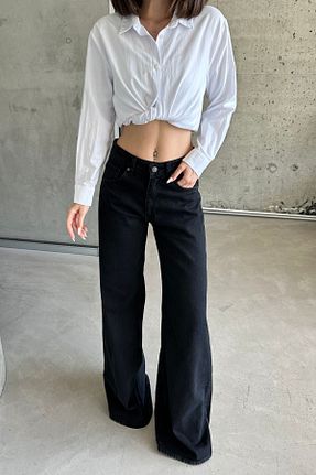شلوار جین مشکی زنانه پاچه گشاد XRAY JEANS - کد 858171684