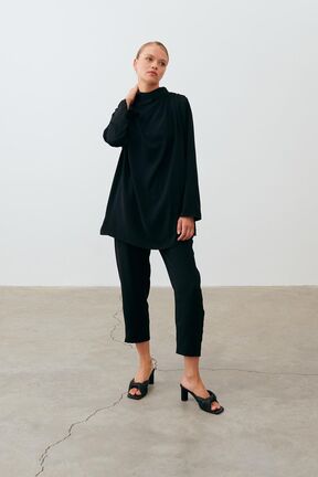 ست بالاتنه و پائین تنه حجاب مشکی زنانه 3/4 Boy TERZİ DÜKKANI - کد 104948877