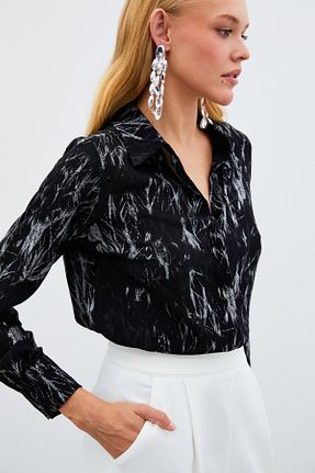 پیراهن مشکی زنانه رگولار Sateen - کد 858149306