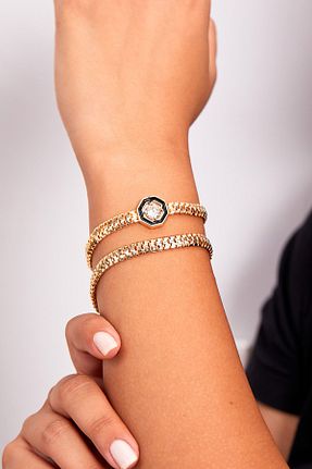 دستبند جواهر رنگی زنانه برنجی Elika Silver - کد 858150339