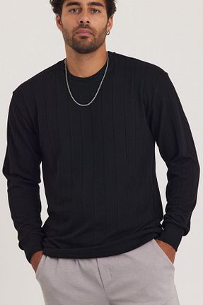 پلیور مشکی مردانه رگولار MADZEYMODA - کد 858164484