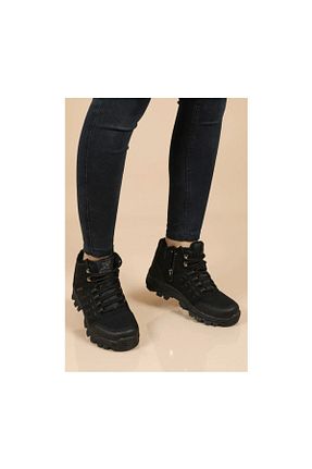 بوت / نیم بوت مشکی مردانه چرم مصنوعی TARTAR AYAKKABI VE ÇANTA - کد 858203026