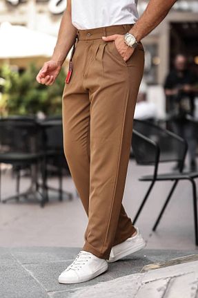 شلوار پارچه ای قهوه ای مردانه بلند Gambocci - کد 858258825