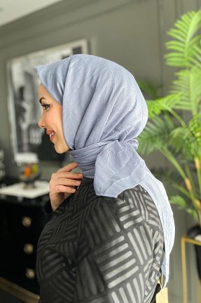 روسری طوسی پنبه پلی استر Aker - کد 834169668