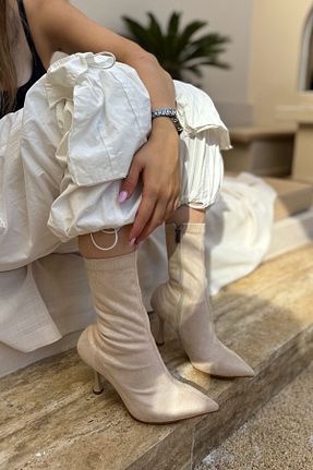بوت / نیم بوت بژ زنانه جیر SHOEBELLAS - کد 858317632