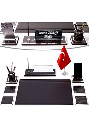 ست رومیزی اداری مشکی isimliksepeti - کد 858320487