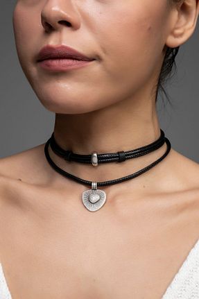 چوکر مشکی چرم مصنوعی DENİZ TASARIM - کد 821483188