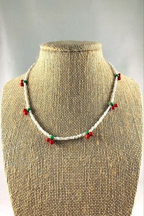 گردنبند جواهر قرمز زنانه منجق EsEr Butik - کد 130975331