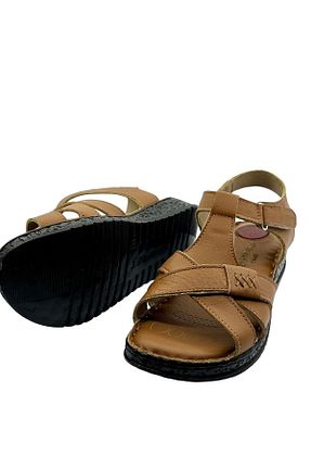 صندل قهوه ای زنانه پاشنه تخت RubinLeather - کد 829120100