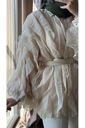 پیراهن بژ زنانه یقه پیراهنی MISEY BOUTIQUE - کد 857232919
