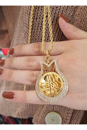 گردنبند جواهر زرد زنانه روکش طلا Genel Markalar - کد 52873046
