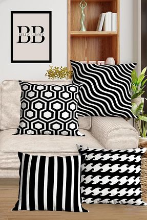 کوسن و روکش کوسن مشکی لانه زنبوری میکرو Belle Benoit - کد 336172135