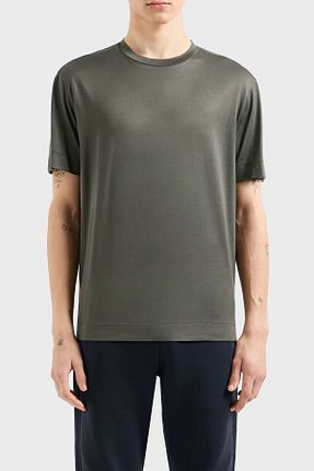 تیشرت خاکی مردانه رگولار Emporio Armani - کد 858290853