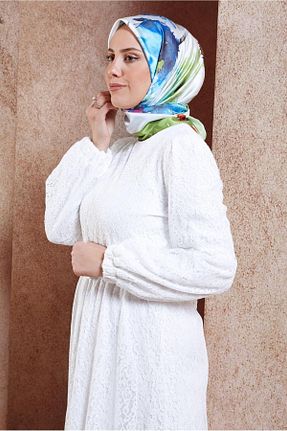 روسری سبز پلی استر Alvina - کد 858273845