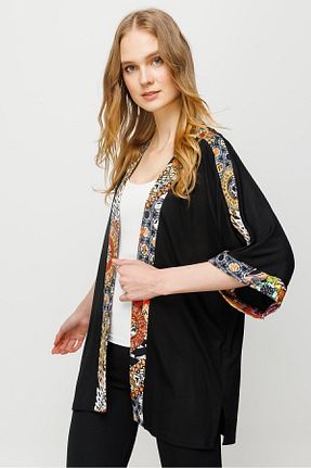 کت مشکی زنانه تنگ Desen Triko - کد 708167687
