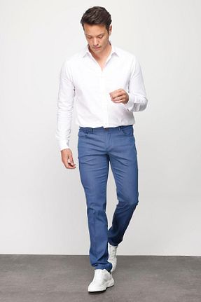 شلوار آبی مردانه پنبه - الاستین Desen Triko - کد 687033508