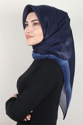 روسری آبی پلی استر PİRAMİT - کد 316164252