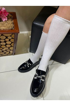 کفش لوفر مشکی زنانه چرم مصنوعی İST FİDAN KUNDURA - کد 858333073