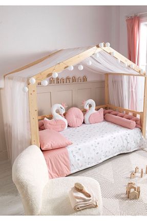 ست لحاف و روکش لحاف و روکش بالش کودک و نوزاد صورتی پنبه ای SOFT BABY TEKSTİL - کد 824112740