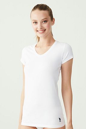 رکابی سفید زنانه مودال - پنبه U.S. Polo Assn. - کد 770249189