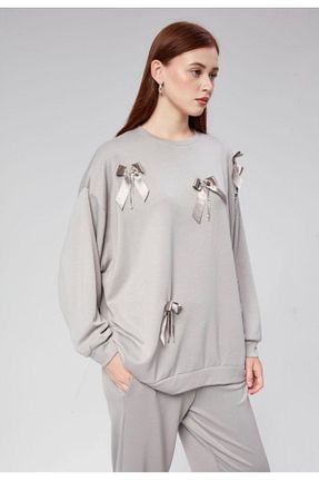 ست گرمکن حجاب طوسی زنانه اورسایز Merveerol - کد 858296217