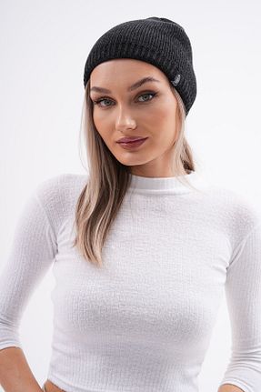 کلاه پشمی طوسی زنانه اکریلیک Ritagarcia - کد 858321098