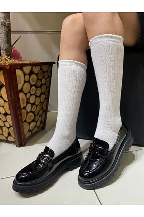 کفش آکسفورد مشکی زنانه چرم مصنوعی İST FİDAN KUNDURA - کد 856473022
