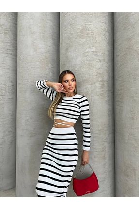 ست بالاتنه و پائین تنه سفید زنانه بافتنی KECHİ WOMAN - کد 858340633