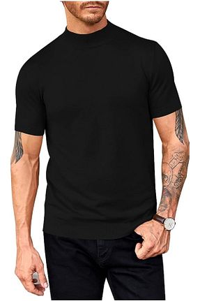 تیشرت مشکی مردانه اسلیم فیت youknitwear you - کد 641787438