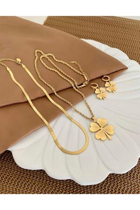 ست استیل طلائی زنانه استیل ضد زنگ Bahar Takı ve aksesuar - کد 151447969