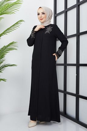 کلاه و ابایا مشکی زنانه پلی استر hafsamina - کد 635372292