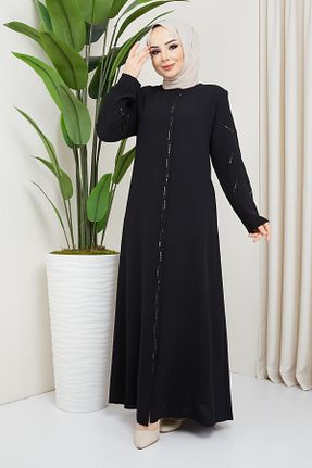 مانتو بلند حجاب مشکی زنانه hafsamina - کد 655236096