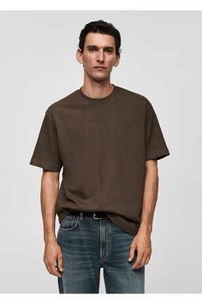 تیشرت خاکی مردانه رگولار MANGO Man - کد 846251427