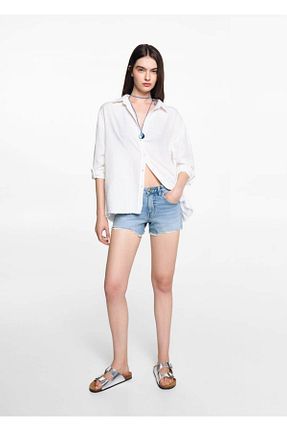 شلوارک و برمودا متالیک زنانه پارچه MANGO Teen - کد 824530144