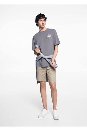 تیشرت آبی مردانه رگولار MANGO Teen - کد 824220156