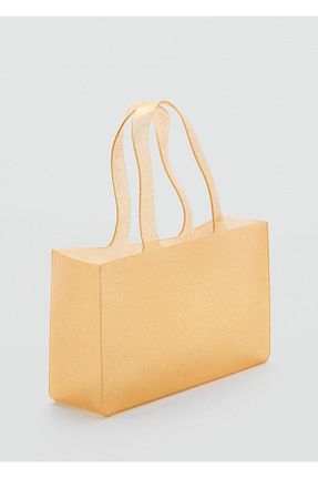 کیف دوشی طلائی زنانه پارچه ای MANGO - کد 829063855