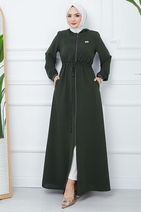 مانتو بلند حجاب خاکی زنانه hafsamina - کد 806345918