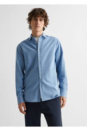 پیراهن آبی مردانه رگولار MANGO Teen - کد 787876527