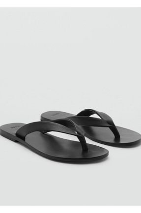 صندل مشکی زنانه پاشنه تخت MANGO - کد 833125370