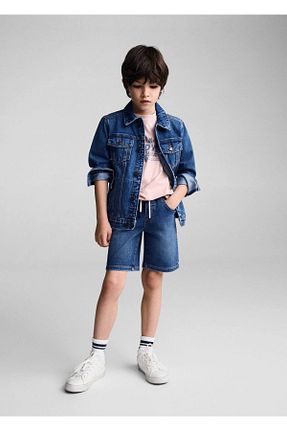 شلوارک و برمودا آبی بچه گانه پلی استر MANGO Kids - کد 824254140