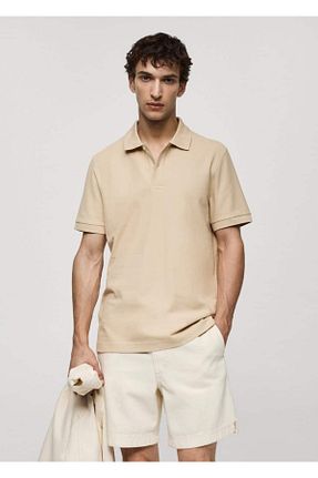 تیشرت بژ مردانه رگولار MANGO Man - کد 829383305
