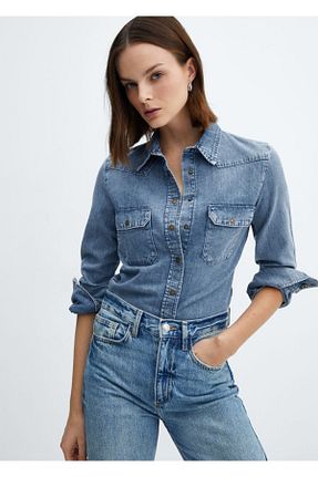 پیراهن آبی زنانه رگولار MANGO - کد 822182628