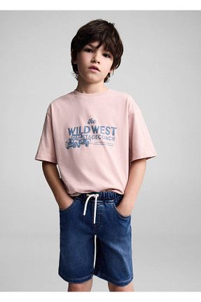 شلوارک و برمودا آبی بچه گانه پلی استر MANGO Kids - کد 824254140